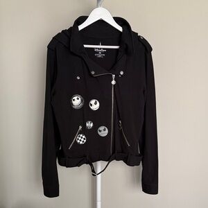 Disney Parks Nightmare Before Christmas Jack Skellington Biker Jacket.
